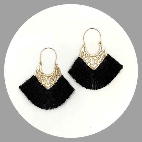 It’s Sense Jewelry - Filigree Fringe Hoop Earrings